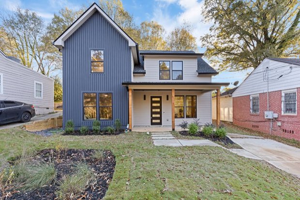 Front exterior of the new construction Hunter Hills home on Atlanta's Westside